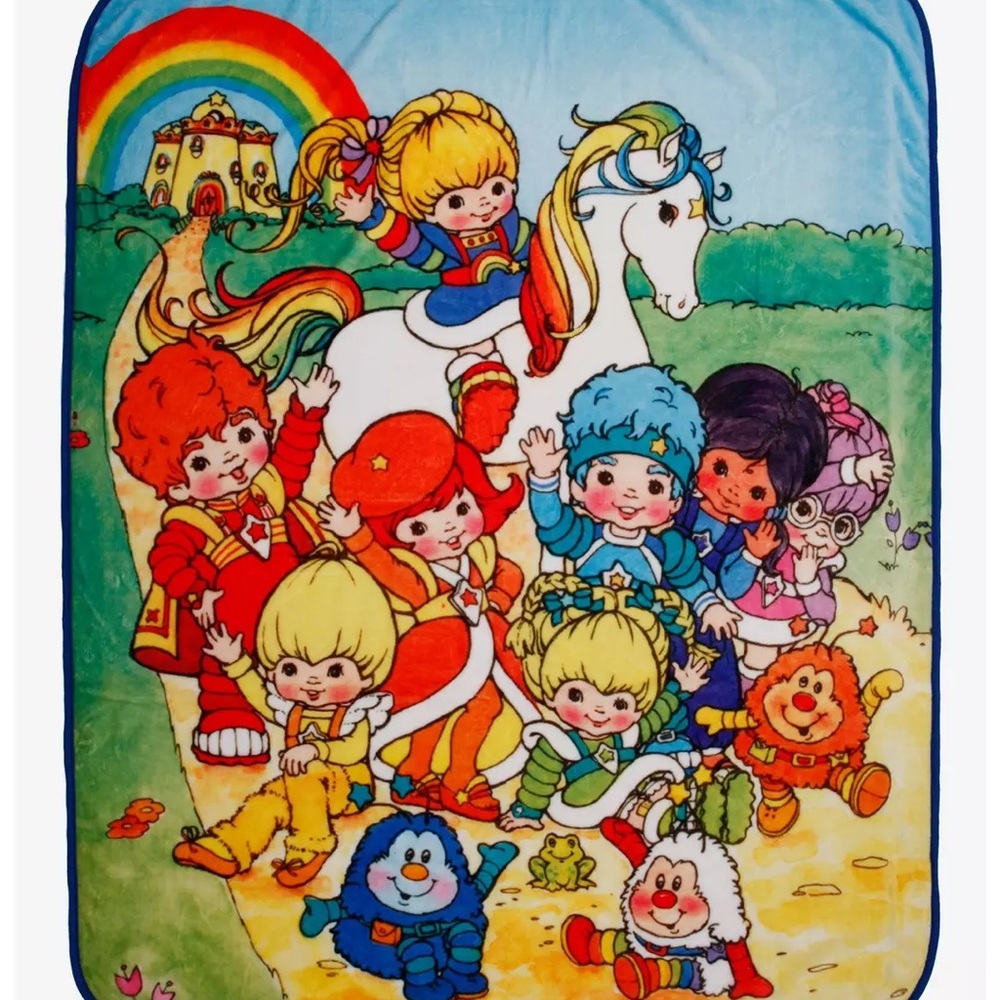 Rainbow Brite Fleece Throw Blanket -  40 Yr Celebration - 40” x 50” - NWT